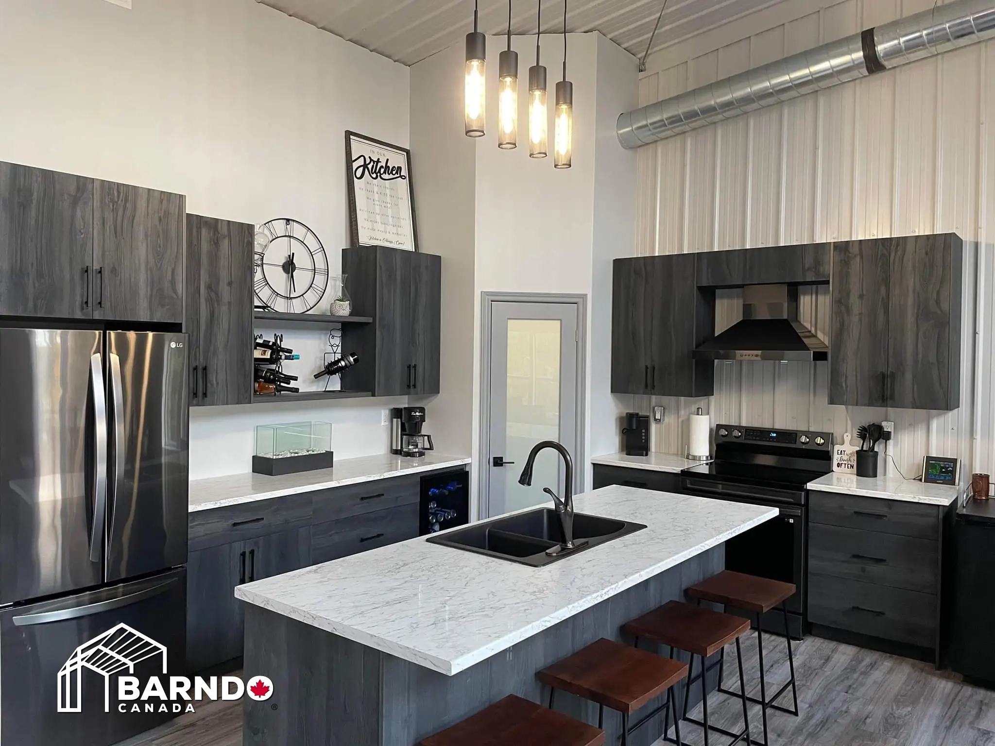 Spacious barndominium living room